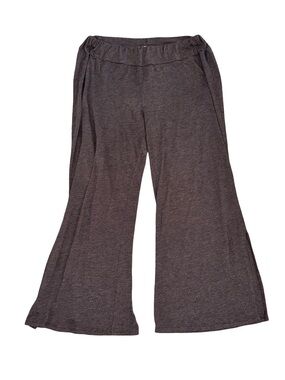 Chalet Lagenlook Gray Wide Leg Side Slit Elastic Waist Pants L
